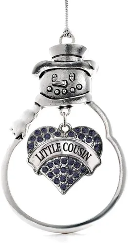 Vista 66 de Inspired Silver - Fuerza Aérea - Adorno de Navidad plateado - Adorno de árbol de Navidad con colgante de corazón azul con circonita cúbica