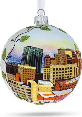 Vista 8 de El Paso, Texas, USA Bola de Vidrio Adorno de Navidad 4 Pulgadas