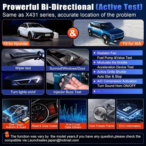Vista 3 de LAUNCH Creader Elite V2.0 2026 apto para la herramienta de escaneo bidireccional Kia y Hyundai, todas las funciones de restablecimiento, escáner