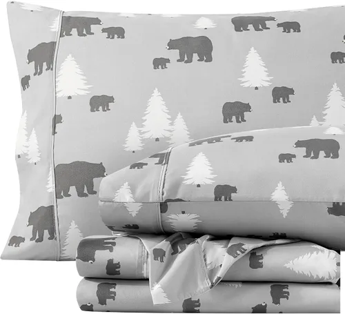 Vista 17 de Bare Home - Juego de sábanas estampadas, 1800 ultra suaves (individual, gris jaspeado) Deep Pockets 6 to 15 Inches, Breathable, Hypoallergenic