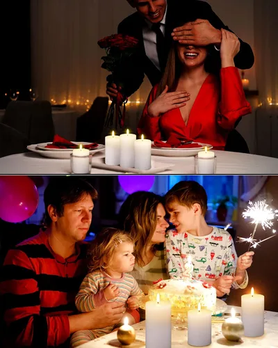 Vista 6 de Leelosp Paquete de 6 velas sin llama con temporizador remoto, velas parpadeantes sin llama a granel a granel LED para bodas, festivales, decoración