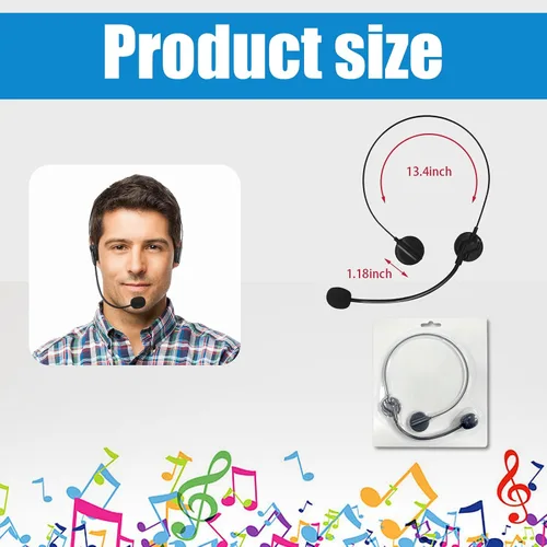Vista 6 de Auriculares falsos para cantante para cosplay, disfraz de Rockstar, accesorios de cosplay para hombres y mujeres, auriculares de cantante