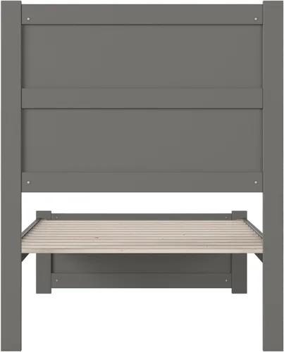 Vista 6 de AFI NoHo - Cama de plataforma de tamaño individual con estribo y estación de carga en color gris