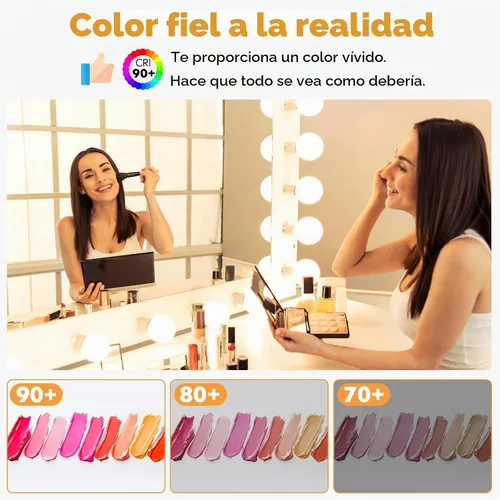 Vista 5 de Brightever Bombillas LED G25 equivalentes a 60 W, bombillas LED de globo blanco cálido de 2700 K con base E26 para baño, bombilla redonda de 5 W
