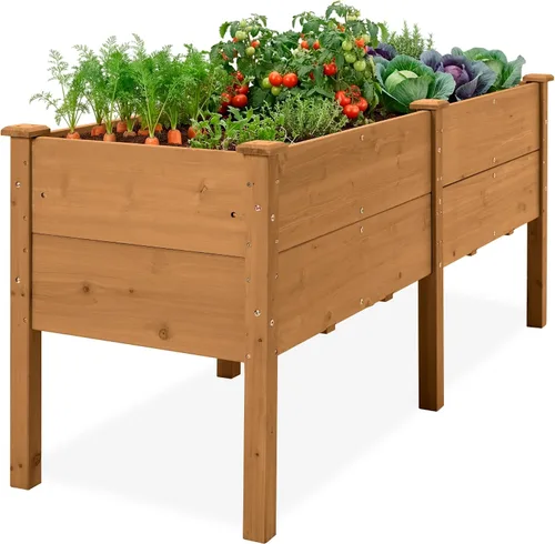 Vista 19 de Best Choice Products Cama de jardín elevada de 48 x 24 x 30 pulgadas con profundidad extra profunda de 16 pulgadas, soporte para maceta de madera