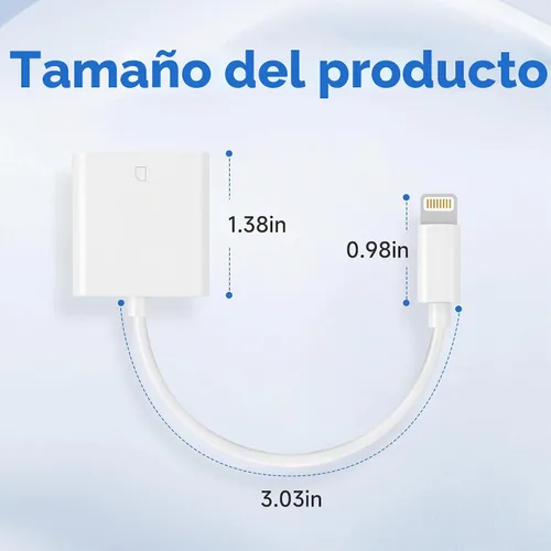 Vista 9 de (Certificado MFi de Apple) Lector de cámara de tarjetas Lightning a SD para iPhone, visor de cámara de rastro, adaptador de lector de tarjetas