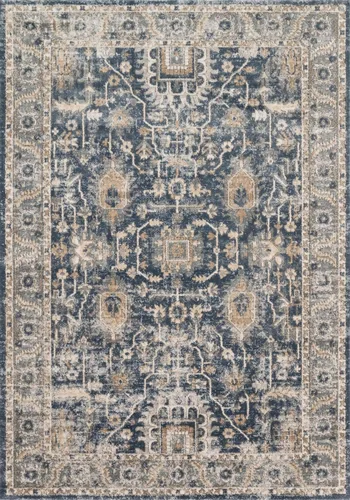 Vista 5 de Loloi Teagan Collection TEA-03 - Alfombra de pasillo de 2 pies y 8 pulgadas x 7 pies y 6 pulgadas, tonos mezclilla y guijarro (Denim/Pebble)