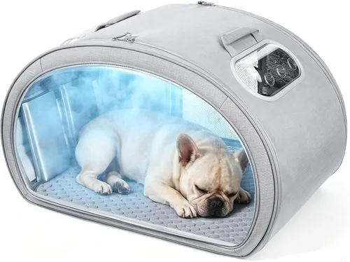 Vista 11 de Pecute Casa de refrigeración para gatos, con alfombrilla de refrigeración para perros pequeños, cama interior para gatos con aislamiento y 6 bolsas