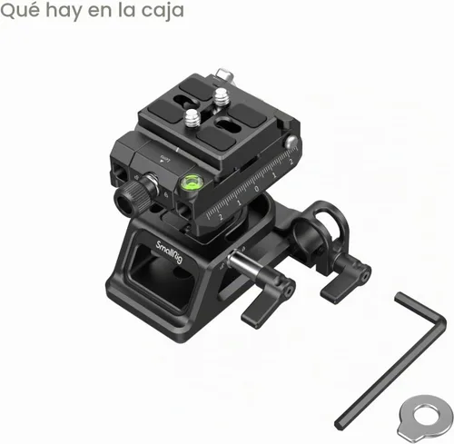 Vista 3 de SmallRig Placa de montaje para abrazadera de liberación rápida Arca-Swiss y placa inferior para tipo Manfrotto con montaje de abrazadera de varilla