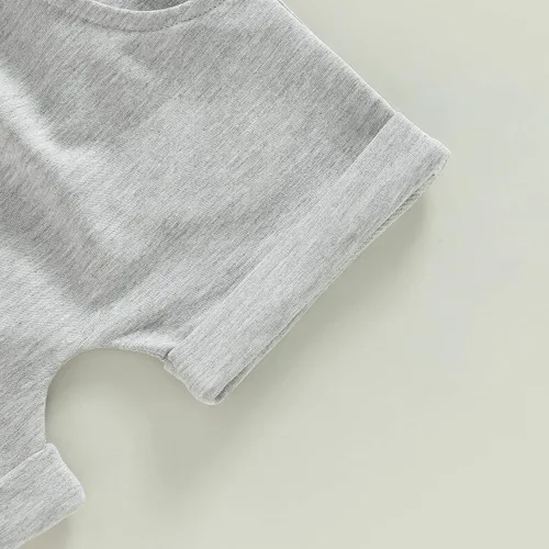 Vista 15 de Conjunto de ropa de verano para niños pequeños, 2 piezas, camiseta de manga corta con cintura elástica