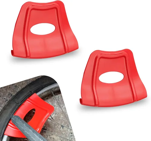 Vista 7 de Pack-2 Protector de llantas para desmontar neumáticos de coche, estructura antideslizante doble convexa, cubierta antiarañazos, mango ovalado hueco