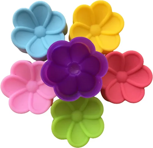 Vista 24 de 36 PCS Moldes para Hornear en Forma de Flor de Silicona Grado Alimenticio Antiadherente Mini Bandejas para Cupcakes, Pudines, Chocolates