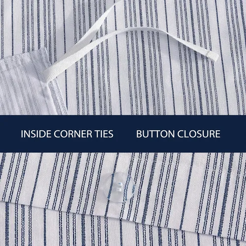 Vista 3 de Nautica - Funda de edredón tamaño individual, ropa de cama reversible de algodón con cierre de botón, decoración casual del hogar para todas