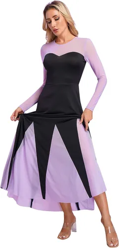 Vista 3 de Vestido largo de manga larga para mujer, estilo steampunk, gótico, victoriano, sirena, disfraz de bruja marina