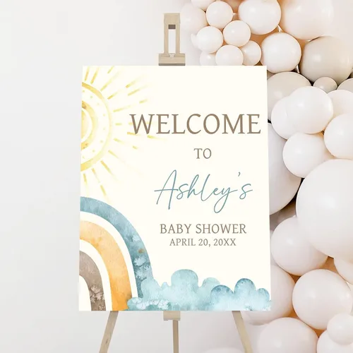 Vista 21 de Señal de bienvenida de animales para baby shower, letrero de baby shower de rey león)*