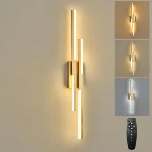Vista 11 de Benkut - Aplique de pared LED moderno negro remoto para baño