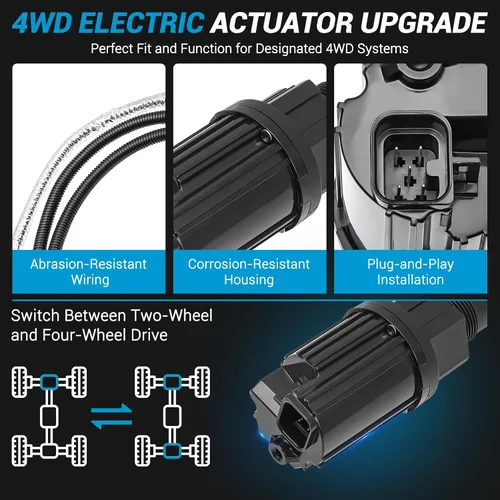 Vista 5 de Kit de actuador y arnés 600-490 4WD Compatible con GMC K1500 K2500 K3500 Yukon/Chevrolet K1500 K3500 Tahoe Blazer Suburban 4WD Actuador eléctrico