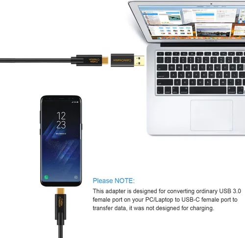 Vista 6 de CableCreation Adaptador USB C hembra a USB macho, USB 3.1 5Gbps USB C a A adaptador hembra para portátiles Logitech StreamCam VR Link para carga