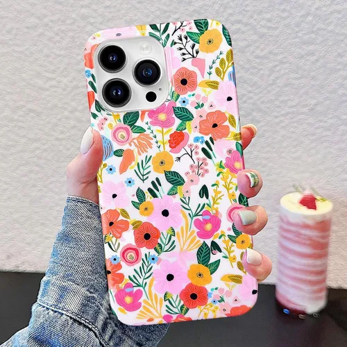 Vista 2 de J.west Funda compatible con iPhone 11 Pro Max 6.5, suave a prueba de golpes, bonita funda protectora floral para mujer, diseño de patrón de flores