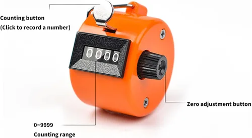 Vista 3 de Counter Handheld Counter Hand Mechanical Counters Clickers 4 Digit Number Count Clickers Counters for Coaching