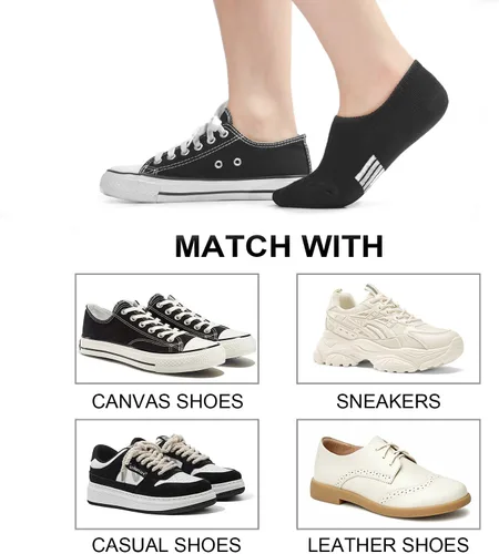 Vista 6 de Calcetines invisibles para mujer, acolchados, de corte bajo, atléticos, ocultos, para tenis, tobillos, calcetines invisibles para correr, 46 pares
