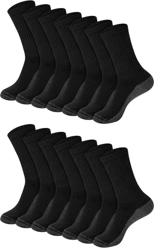 Vista 7 de Hanes - Calcetines para hombre, calcetines X-Temp acolchados de corte bajo, paquete de 12 Negro - Paquete de 12