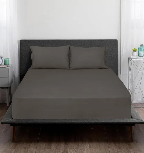 Vista 9 de ROYALE LINENS Juego de sábanas de 300 hilos 100% algodón peinado de fibras largas, 4 piezas, 1 sábana bajera, 1 encimera y 2 fundas de almohada, Gris