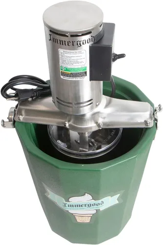 Vista 4 de Máquina eléctrica de helado PREMIUM de 6 cuartos - Acero inoxidable - Bañera a prueba de fugas