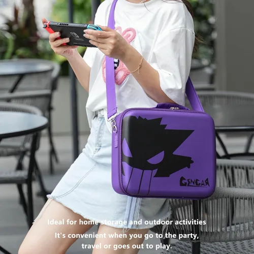Vista 6 de Switch Carrying Case Compatible with Nintendo Switch Switch OLED, Professional Full Protection Travel Bag with Removable Strap for All Nintendo