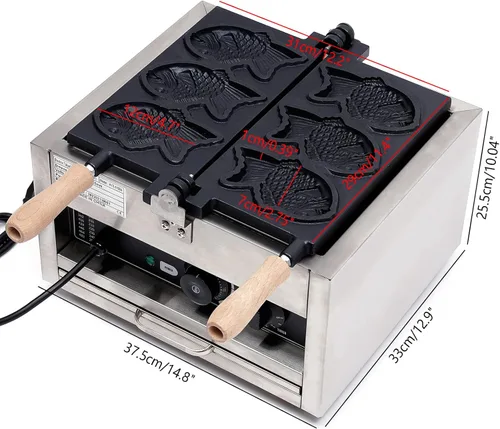 Vista 2 de Taiyaki Maker - Máquina de gofres antiadherente con forma de pescado, para gofres, pan, waffles