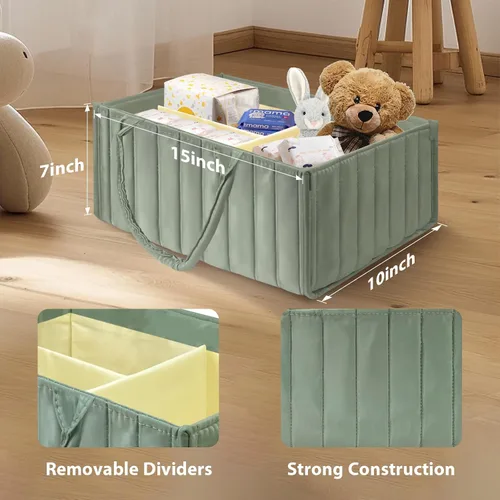 Vista 2 de Organizador y almacenamiento de pañales para bebé, bolsa de pañales, regalos de baby shower, contenedor de almacenamiento de pañales para guardería