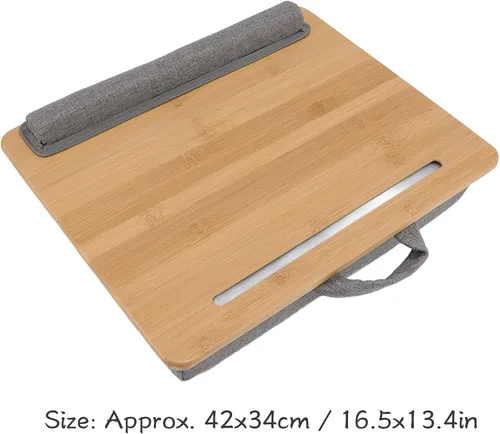 Vista 7 de Laptop Table Multifunction Ergonomic Lap Desk Bed Tray with Soft Cushion for Reading Writing Working Travel Lightweight Portable Sturdy Durable Safe