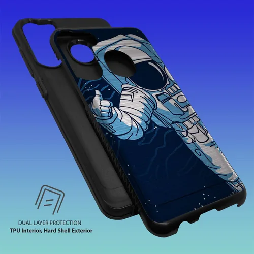Vista 4 de CasesOnDeck - Carcasa resistente compatible con Samsung Galaxy A21 y A21 (armadura cepillada)
