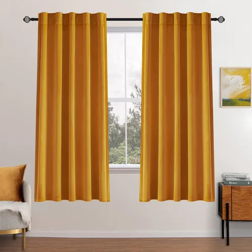 Vista 21 de MIULEE Cortinas de terciopelo de 84 pulgadas de largo, juego de 2 paneles para dormitorio, con pestaña trasera plisada, de lujo, aislamiento