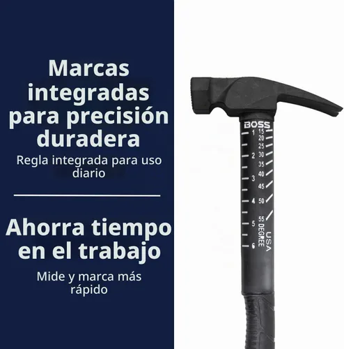 Vista 4 de Boss Hammer Martillo de acero 4340 de 18 onzas, mango polivinílico
