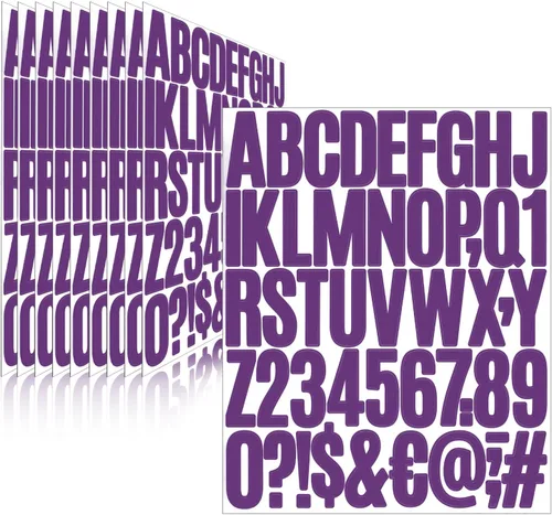 Vista 8 de 1550 piezas de 10 hojas de calcomanías de letras, calcomanías de números y alfabeto de buzón de vinilo, calcomanías autoadhesivas impermeables
