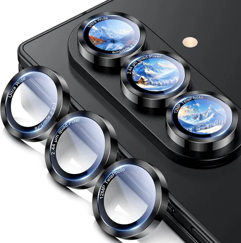 Vista 41 de Uyiton Para Samsung Galaxy Z Fold 8 Protector De Lente De Cámara - Negro Cubierta de pantalla trasera de cristal de zafiro de grado militar