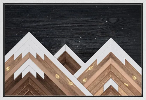 Vista 27 de IDEA4WALL Lienzo enmarcado para pared, decoración occidental, collage de polígonos de diamantes, paneles geométricos abstractos de madera, arte