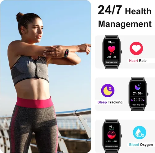Vista 3 de Reloj inteligente para hombres y mujeres (respuesta/hacer llamadas), 2025 rastreador de actividad de fitness de 1.57 pulgadas, reloj inteligente