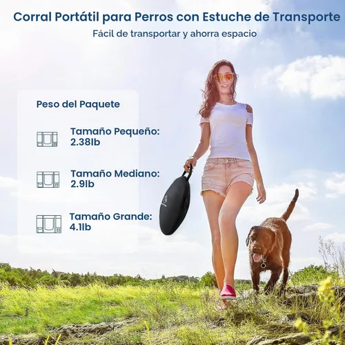 Vista 9 de Corralito para perros, corralito para mascotas, corralito plegable para cachorros y gatos, jaula de camping portátil para ejercicio, cubierta