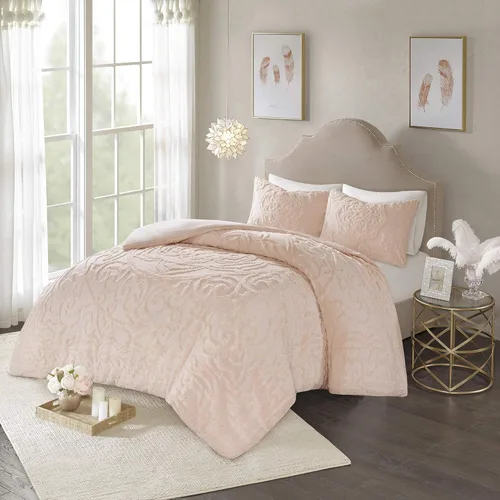 Vista 11 de Madison Park Laetitia - Juego de edredón 100 % algodón, diseño de medallón copetudo de felpilla para todas las estaciones, ropa de cama acogedora