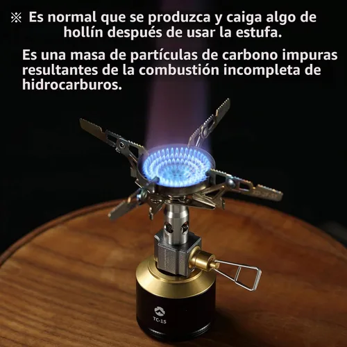 Vista 6 de CAMPINGMOON Estufa de bote compacta plegable con micro regulador 4Flex sin encendedor XD-2-NE