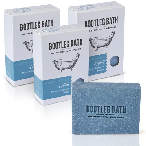 Vista 12 de Jabón exfoliante natural suave en barra, mezcla de cítricos con sal marina, fabricado en Estados Unidos para hombres y mujeres, respetuoso