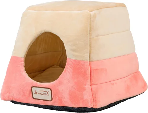 Vista 2 de Camas para gatos y perros pequeños Armarkat, en forma de cueva, a prueba de agua y base antideslizante