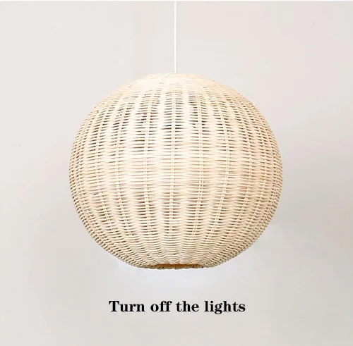 Vista 5 de Moderno globo de cocina americana, lámpara colgante tejida a mano, bola de mimbre, lámpara colgante, decoración del hogar, accesorios de iluminación