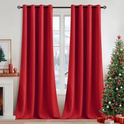Vista 37 de MIULEE Cortinas opacas para dormitorio o sala de estar, juego de 2 paneles de cortina para ventana con aislamiento térmico y bloqueo de luz