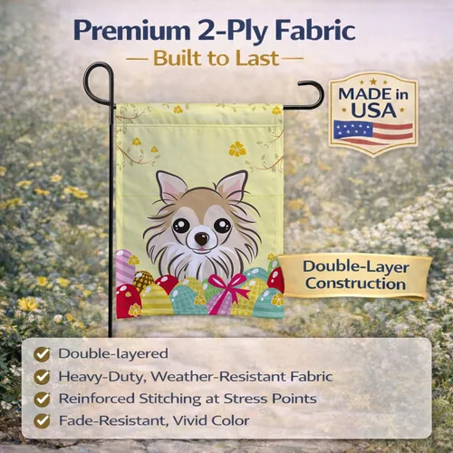 Vista 778 de Caroline's Treasures BB1923GF Bandera decorativa para jardín con diseño de Border Collie, para caza de huevos de Pascua, para jardín, jardín, patio