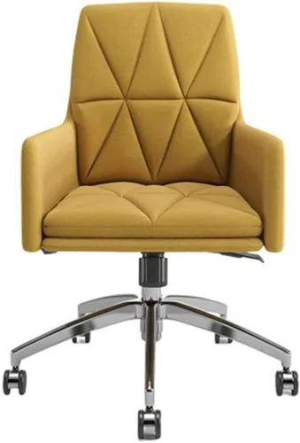 Vista 5 de Silla de computadora de tela Home Silla giratoria simple Asiento europeo Ocio Ascensor Silla de oficina Silla de estudio (gris)