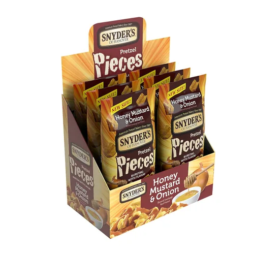 Vista 4 de Snyder's of Hanover Piezas de pretzel, miel mostaza y cebolla, 3.25 oz, 6
