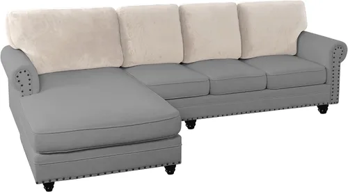 Vista 33 de PrinceDeco Fundas de cojín para sofá, funda elástica y lavable, funda de cojín ajustable de tela de terciopelo antideslizante, protector de muebles